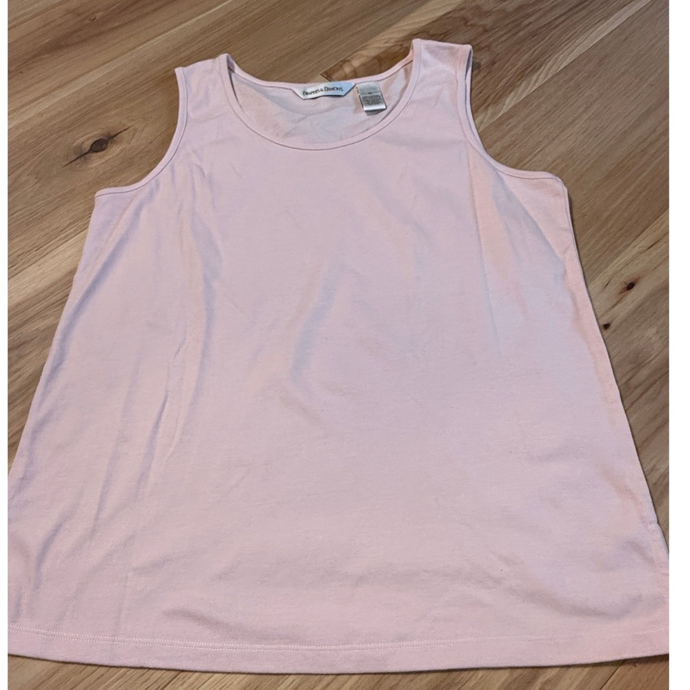 Drapers & Damons Tank Top Womens Medium Pink Side Slit Scoop Neck Sleeveless